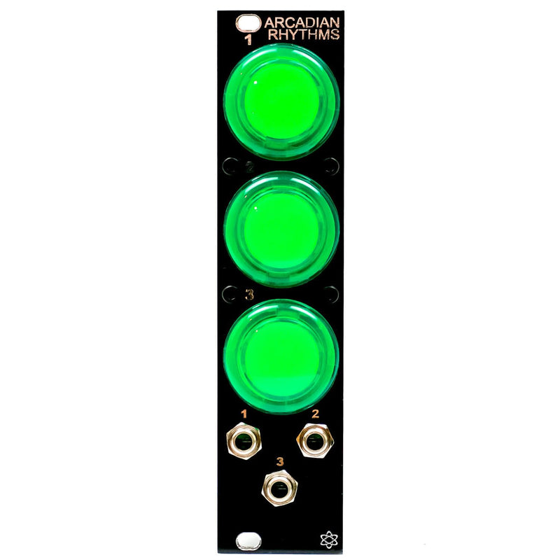 Arcadian Rhythms (Green) - Arcade Style Manual Gate Eurorack Module Kit Green