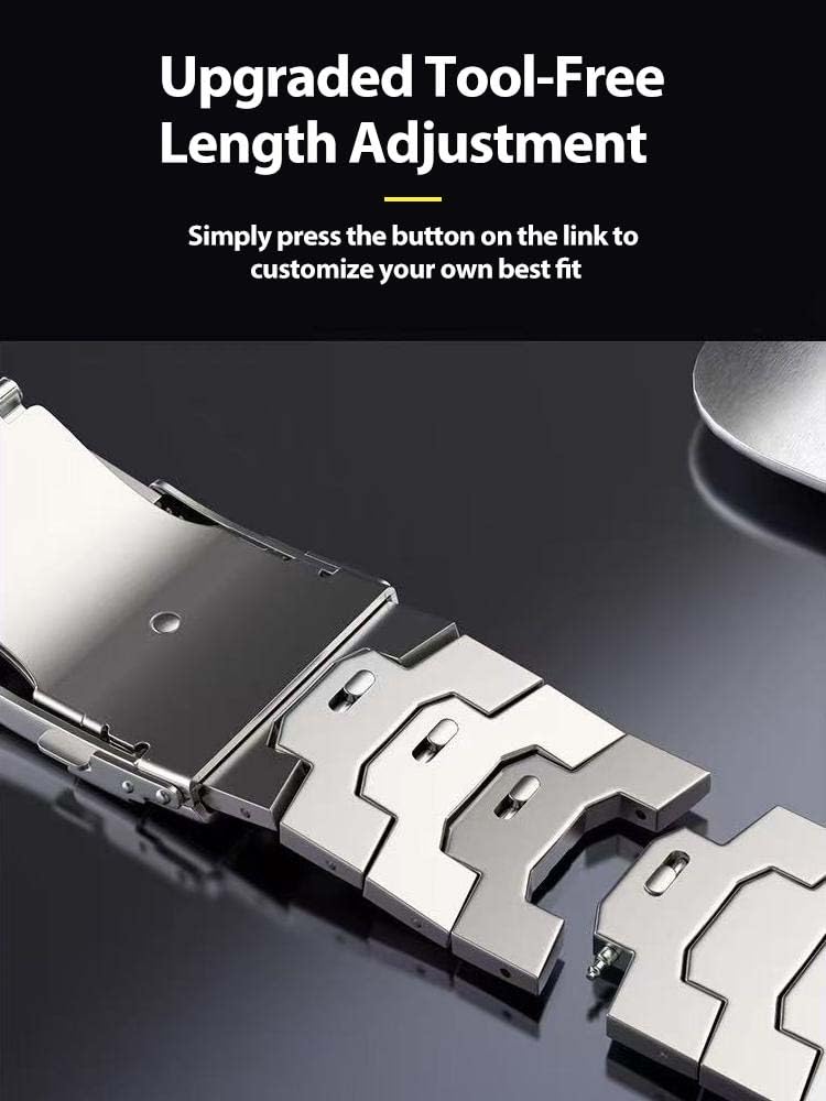 No Tool Needed Titanium Metal WatchBand Compatible with Google Pixel Watch 4/3 45mm 41mm Strap, Titanium Replacement Compatible with Google Pixel 2 1 41mm Accessory for Men Women silver pixel watch 4/3/2/1 41mm