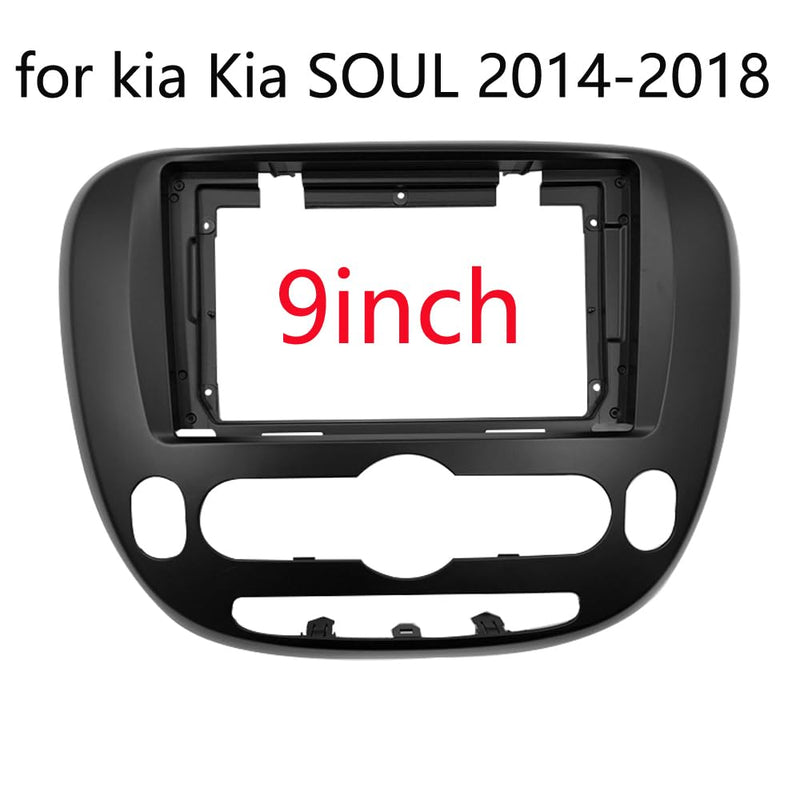 Fits for Kia Soul 2014-2018 Car Radio Stereo Fascia Frame Double DIN 9 inch Dash Installation Mounting Kit Silver