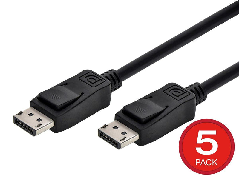 Monoprice 8K DisplayPort 2.0 Cable - 6 Feet (5 Pack) 80.0Gbps, 16K Resolution, Supports NVIDIA G‑Sync AMD FreeSync, Compatible for Gaming Monitor, TV, PC, Laptop and More 5 Pack