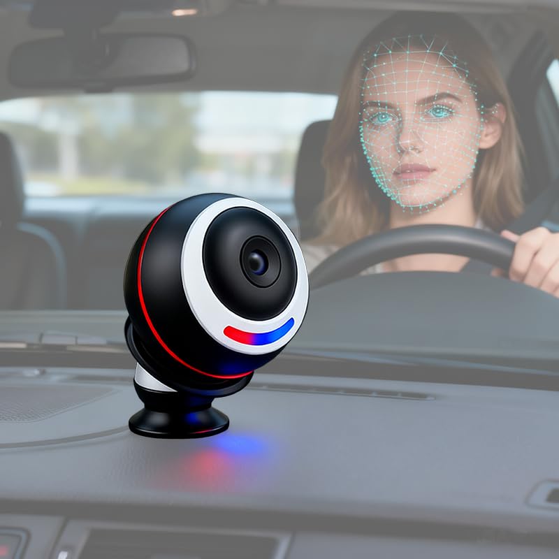 DMS Driver Monitoring System AI Fatigue Warning Device with Face Recognition Alerts for Eye Closing Yawning Smoking Phone Use & Distraction Works for All Vehicles