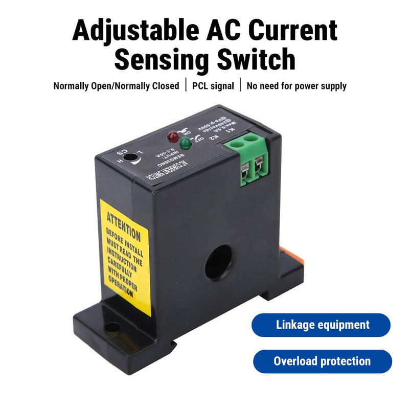 Uadme Adjustable Current Switch, Current Meter Switch AC 240V 0.2-30A, Normally Open Current Sensor Control Switch, for Industrial Automation Devices, Buzzer, Relay, Microcontroller
