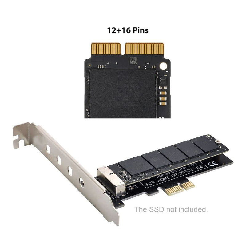 ChenYang CY PCI Express Convert Card PCI-E 1X to 12+16 Pin 2013-2017 Mac Pro Air SSD Convert Card for A1493 A1502 A1465 A1466