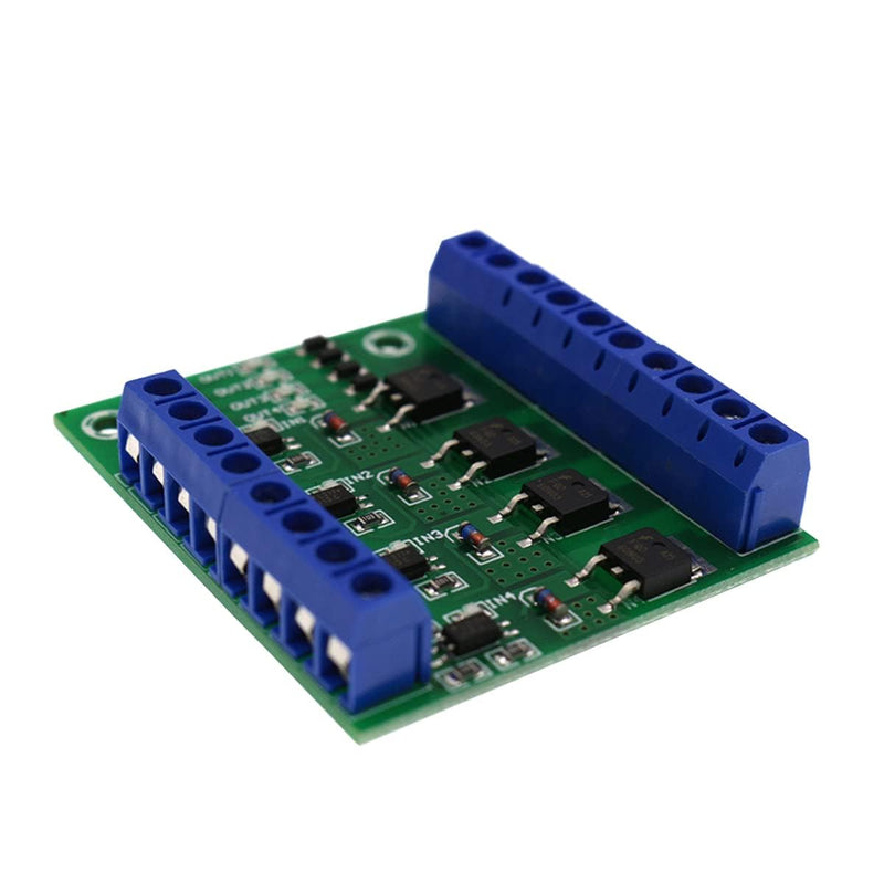Mosfet PCB PWM 4 Channel PLC Amplifier Mosfet Module 8 Channels PWM 4 Channel MOS FET Module, PLC Amplifier Circuit Board Driver Module PCB Module Driver 3-20V to 3.7-27VDC, 10A