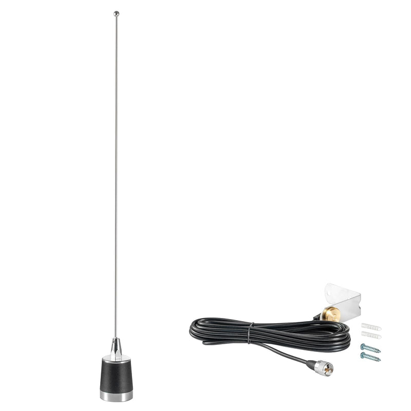 [AUSTRALIA] - 2 Meter & 70cm UHF VHF Dual Band 144/430MHz NMO Mount Antenna with 16.5 FT UHF PL259 Male Plug Kit for Trunk Vehicle Car Transceiver Two Way Radio, Eifagur NMO Antenna Kit 