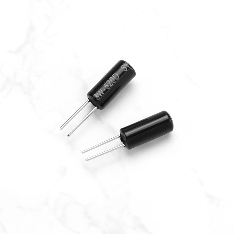 VGOL Ball Angle Tilt Vibration Switch SW-520D Ball Switch Tilt Sensor Switch 22.2 x 5.2 mm for Small Household Appliances Sports Equipment Black Pack of 20