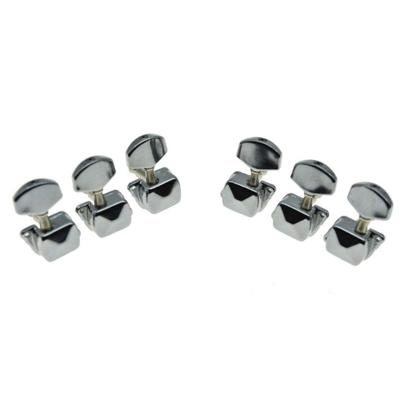 KAISH 3x3 Semi-Closed Guitar Tuning Keys Guitar Tuners Machine Heads for Acoustic or Electric Guitars Chrome
