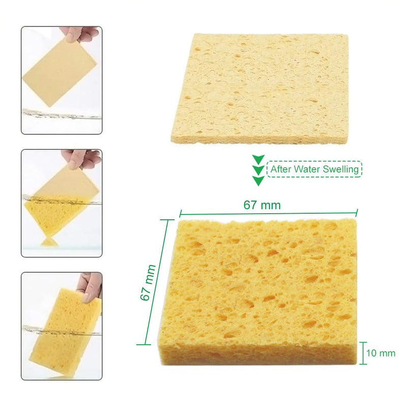 Pack of 20 Professional Soldering Sponge Cleaning Sponge Soldering Iron (6.7 x 6.7 x 1 cm), Cleaner Sponges for Soldering Tips, Soldering Tip Cleaner Sponge & Soldering Tip Reactivator, Soldering 6,7*6,7*1 cm