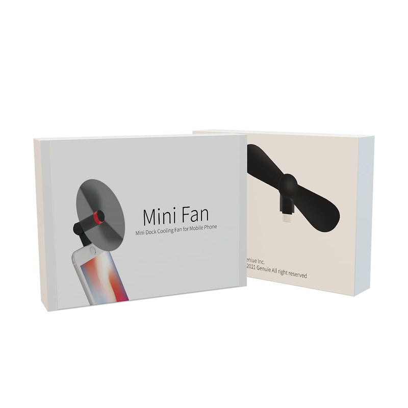 Genuie Fan for iPhone(2 packs) , Mini Fan with 180 Rotating, Strong Wind, Lightweight Compatible for iPhone, iPad, iPod and Any Lighting Devices. Upgraded Version (Black and Rose Red)