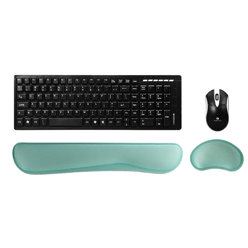 Poualss Memory Foam Set Keyboard and Mouse Wrist Pad Rest,Cushion Support for Office,Gaming,Computer,Laptop and Mac,Pain Relief& Easy Typing (Mint Green) Mint Green