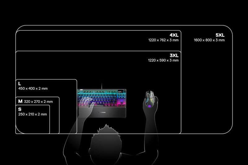 SteelSeries QcK Gaming Surface - Medium Cloth - Optimized For Gaming Sensors Classic Black