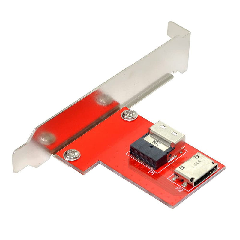 Xiwai PCI-Express 4.0 Slimline SAS SFF-8654 to Oculink SFF-8611 SFF-8612 PCBA Female Adapter with Bracket 8654-8612