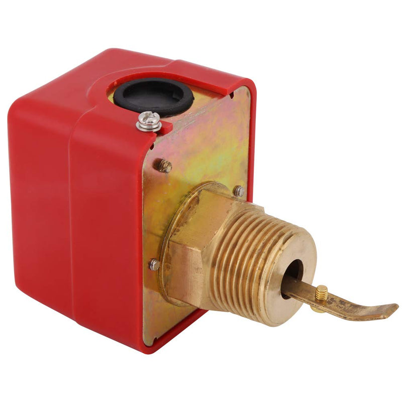 TOPINCN 10 Bar Brass Water Flow Switch Paddle Control Brass Construction Water Flow Restrictor Regulator Npt Thread Connection Red Ac250V
