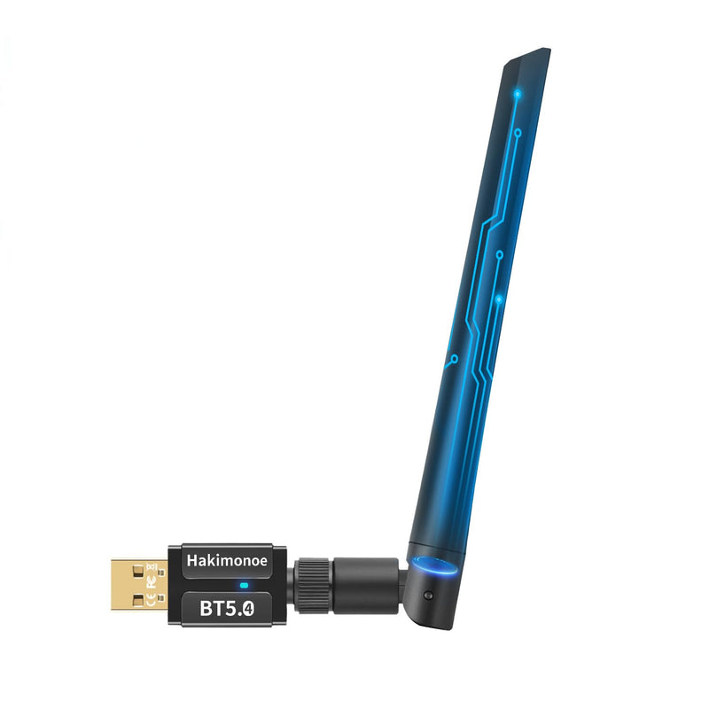 [AUSTRALIA] - Long Range Bluetooth 5.4 Adapter for PC, Wireless USB Dongle External Antenna for Windows 11 10 8.1 7 Linux Laptop Desktop Computer, Pair with Bluetooth Headset Speaker Mice Keyboard Printer Latest BT5.4-Detachable Antenna-BT548 