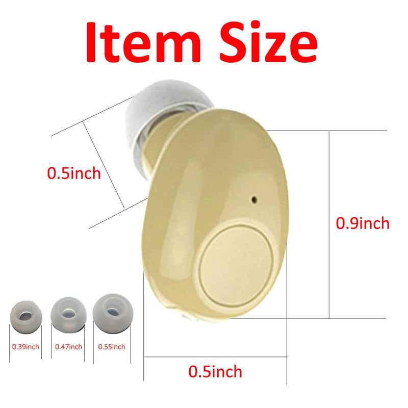 Single Bluetooth Earpiece10 Hrs Playtime,Wireless Headphone, Mini Bluetooth Headset Hands-Free Car Earphone,Cell Phone Bluetooth Earbud for iOS Android Smart Phones PC TV Audiobook (Beige) Khaki/ nude