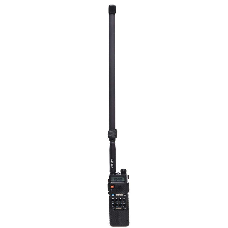 ABBREE SMA-Female Dual Band VHF/UHF 18.8-inch 144/430MHz High Gain Soft Whip Foldable CS Tactical Antenna for Baofeng UV-5R UV-82 BF-F8HP Ham Two Way Radio 18.8in