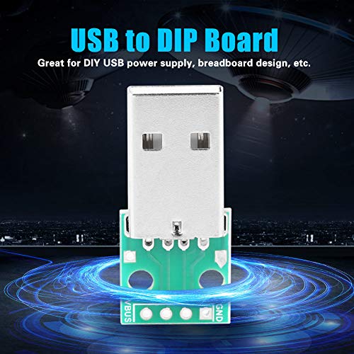 Mini USB to DIP Adapter Board, Walfront 10Pcs USB Type A Male Plug to DIP Converter Board 4 Pins DIP 2.54mm Pitch