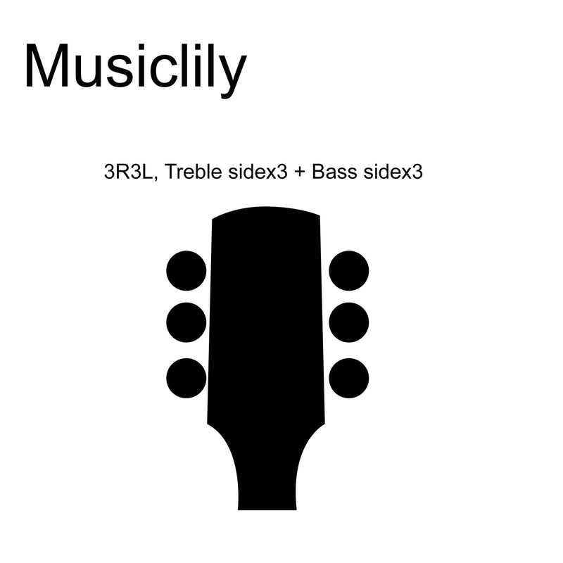 Musiclily 3+3 Epi Style Sealed Guitar Tuners String Tuning Pegs Keys Machine Heads Set for Les Paul Epiphone Electric Guitar, Half Moon Button Black Epi Half Moon Black