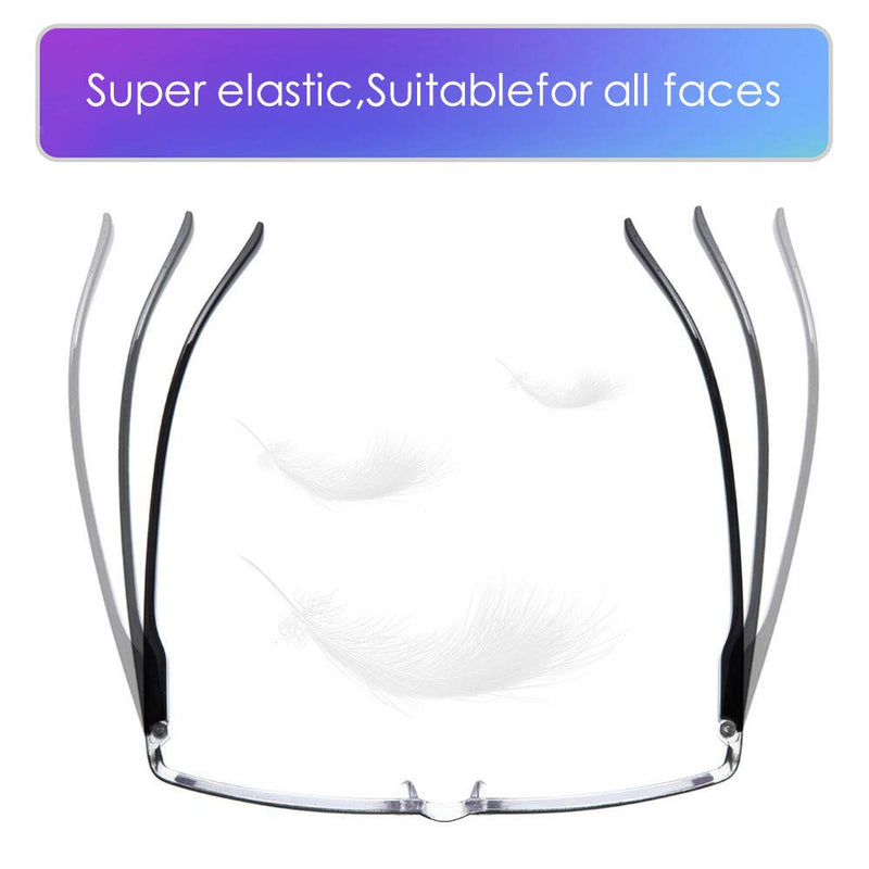 LUFF 4Pcs Anti-Blue-ray Reading Glasses Portable Ultra-Light Readers(1.5X) 1.5X Black