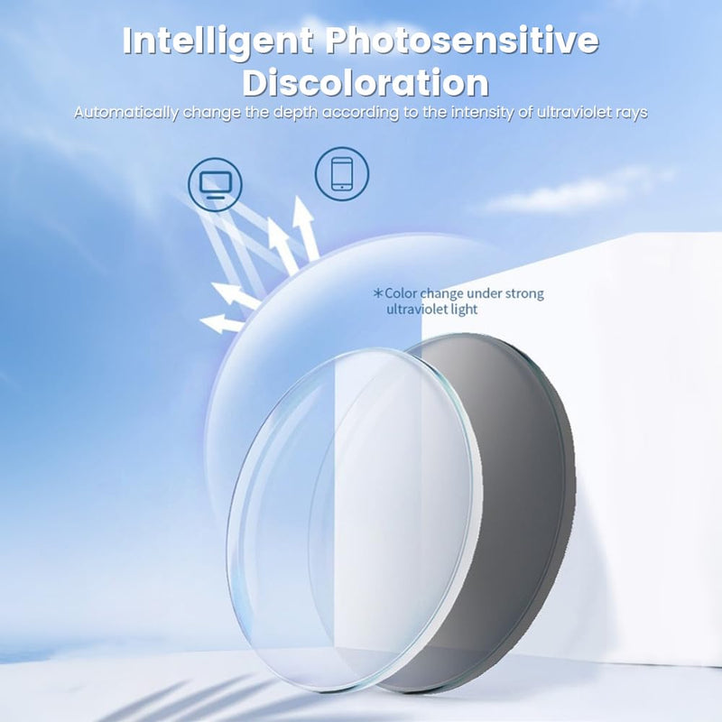 Smart Glasses Rimless Smartglasses with Bluetooth Speaker,Remote Control Photo Taking/UV Protection Voice Control (Photochromic Lenses) Photochromic Lenses