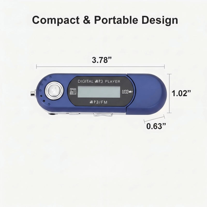 Retro USB MP3 Player, LCD Display Music Player Supports MP3 WMA Formats with Synchronized Lyrics, USB Port, Card up to 32GB Auto Shutdown, Ideal Gifts for Mate (Blue) Blue