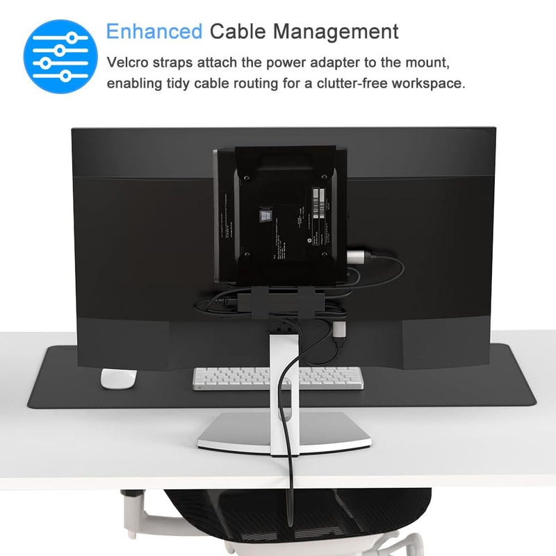 IFCASE Metal Mount for HP 805/800/705 EliteDesk, 600/405/400 ProDesk Desktop Mini PC VESA Adapter, Monitor Arm, Under Desk, Wall Mount (Black) Black