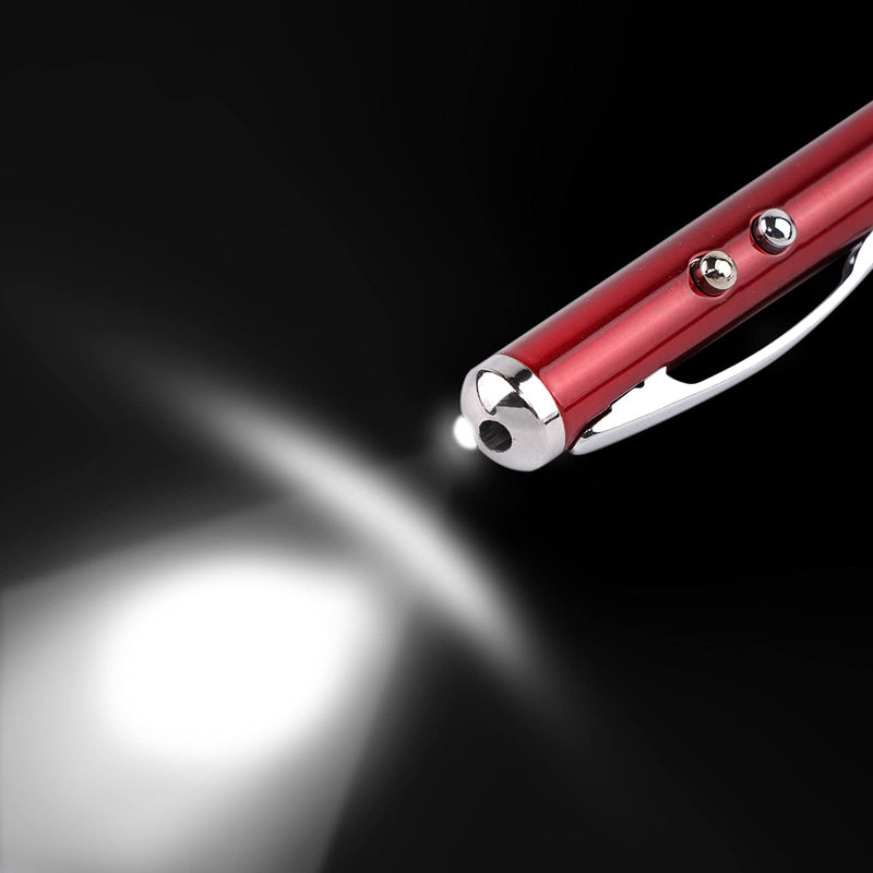 Metal multi-function pen, touch screen stylus, flashlight with white light, infrared, creative Christmas and birthday gifts (1 Silver)