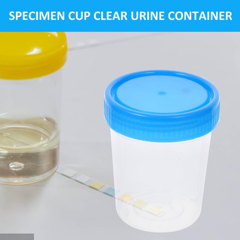 iplusmile 10 Pieces Urine Cups - 120 ml Sample Cup with Screw Lid Urine Sample Cup Urine Sample Cups Bottle with Graduated for Home Laboratory (Random Colour)