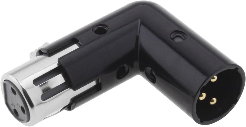 Pair of XLR Angle Adapter Dual Male and Female | L-Shaped Connector Metal Adapter with 4 Adjustable Angle Positions