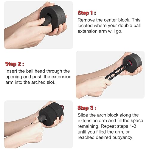 4Pcs Underwater Camera Buoyancy Float Kits, Buoyancy Provided 175g*4, Diameter 3.15", Thickness 1.5", Aquatic Arm Float Kit for Seafrogs/nitescuba/Starbea Floating Arms Diving Tray