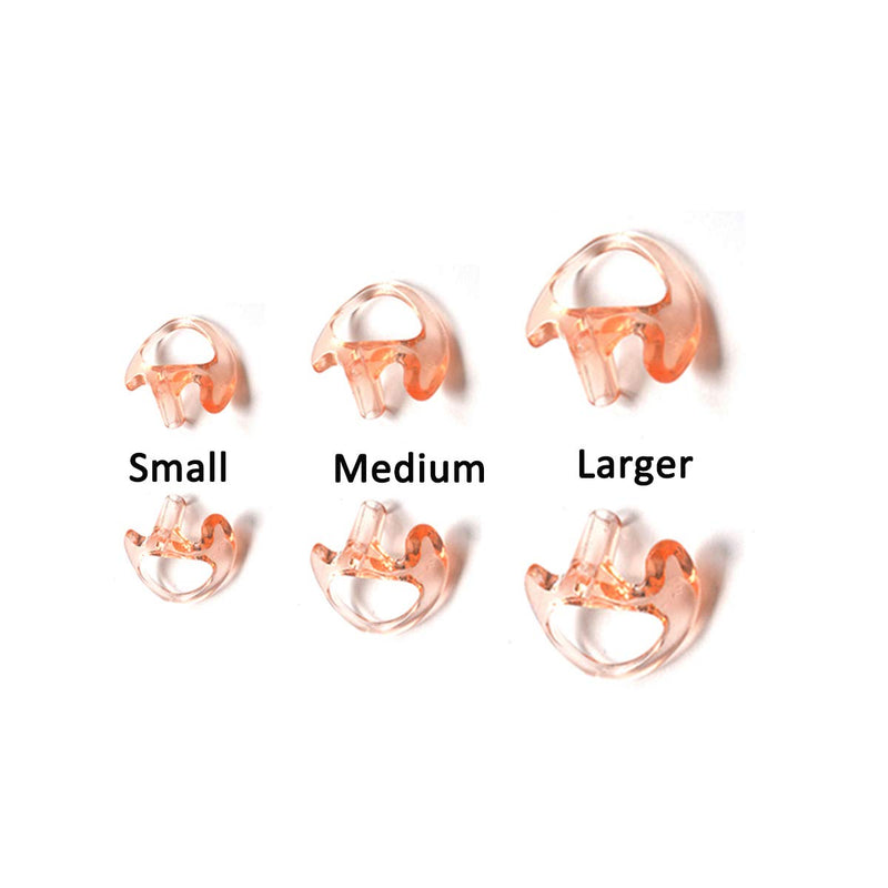 HYS Silicone Earmold Ear pier Replacement Earmold Earbud Earplug for Motorola Kenwood Two-Way Radio Law Enforcement Earpiece Air Acoustic Coil Tube Audio Kits Silicon Earmold(1 pair Larger/Medium/Small)