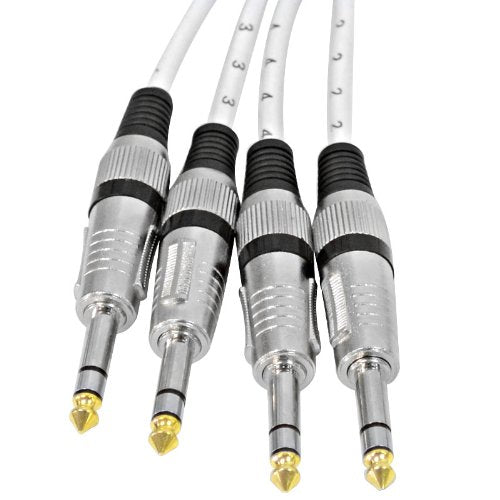 [AUSTRALIA] - 4 Channel 1/4" TRS Snake Cable - 10 Feet Long - Serviceable Ends - Pro Audio Effects Snake for Live Live, Recording, Studios, and Gigs - Patch, Amp, Mixer, Audio Interface 10' 10 Foot - 4 Channel 