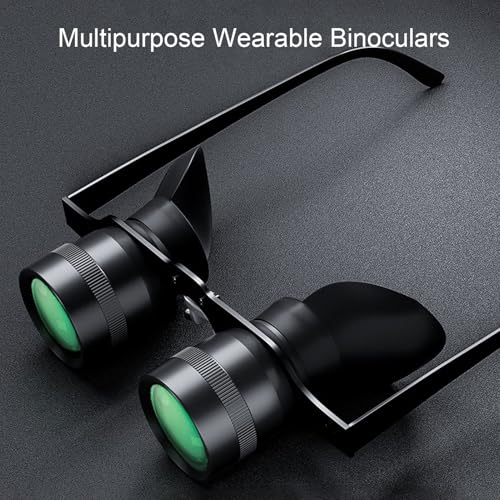 Fockety Binocular Glasses, 10X HD Handsfree Telescope Opera Glasses with Adjustable Focus, Portable Binocular for Fishing, Bird Watching, Sports, Concert, Theater, Opera, TV, Sight