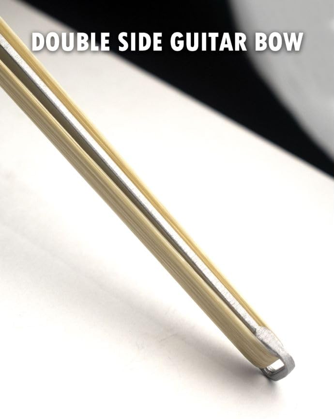 Guitar Bow, AUPHY 2-in-1 Horsehair Carbon Fiber Bow for Guitar, Create Cello and Violin-Like Sounds, Rosin Included, Guift Idea for Christmas Birthday Black