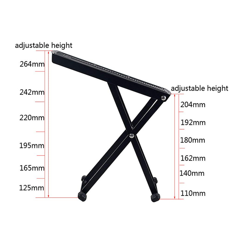 Guitar Foot Rest Stool 6 Position Height Adjustable Guitar Footstool with Non-Slip Rubber for Classical Guitar Player Black