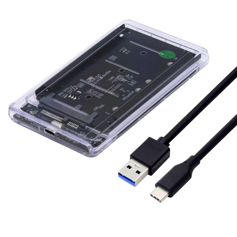 ChenYang MSATA SSD 2 in 1 Combo JBOD Adapter with 2.5" USB C Hard Drive Enclosure 2 MSATA to SATA with White Enclosure
