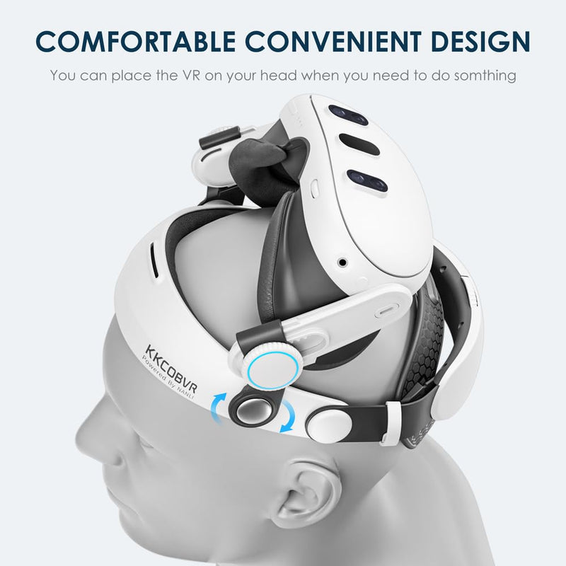 KKCOBVR Q3 Halo Strap Compatible with Meta Quest 3 Enhanced Comfort, Replacement Elite Head Strap for Oculus 3 by Adjusting The Side Knobs Q3 Halo Head Strap