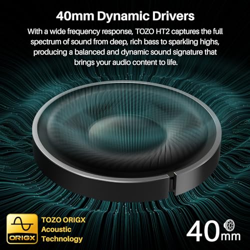 TOZO HT2 Hybrid Active Noise Cancelling Headphones, Headphone Case Cover HT2 HA1 HT1 Wireless Headphones,