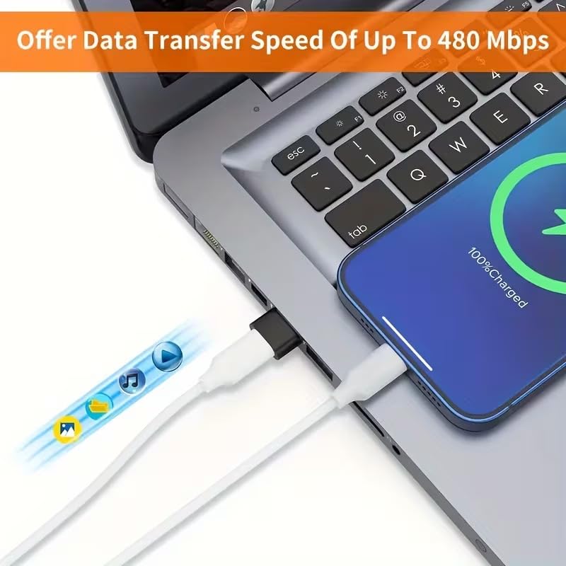 2pcs USB C to USB Adapter Type-C Female to Type A Male Port Converter Data Charging OTG Adapter for USB Devices (Black,2pcs) Black 2pcs