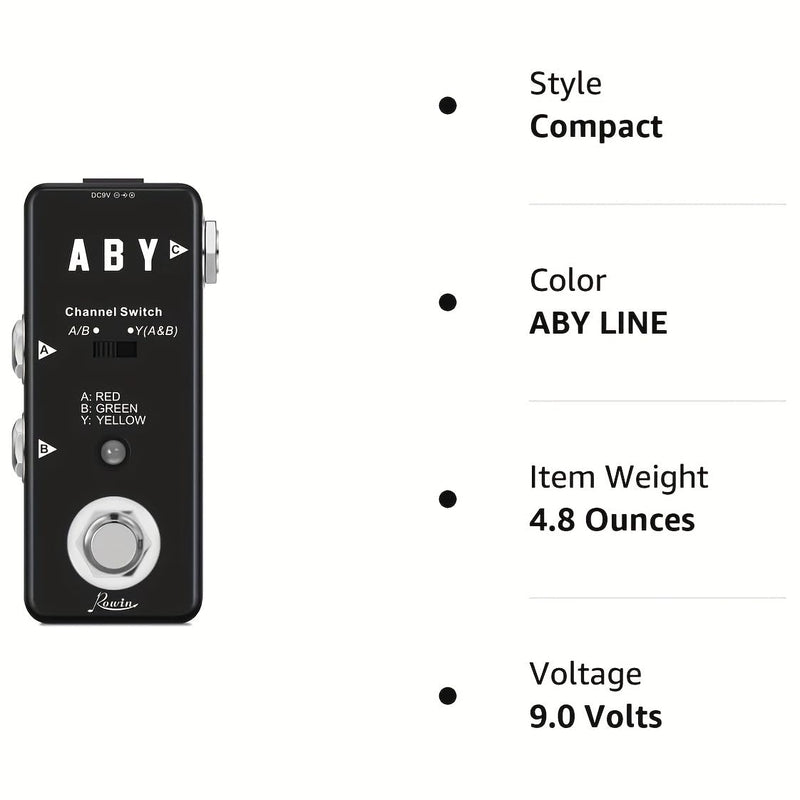 Vintage ABY Line Guitar Effect Pedal LEF-330 with True Bypass, Signal Switch, and Solid Construction