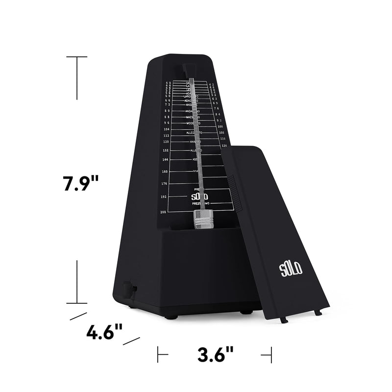 Mechanical Metronome for Piano Guitar Violin Drums Birthday Gift Festival Present Black