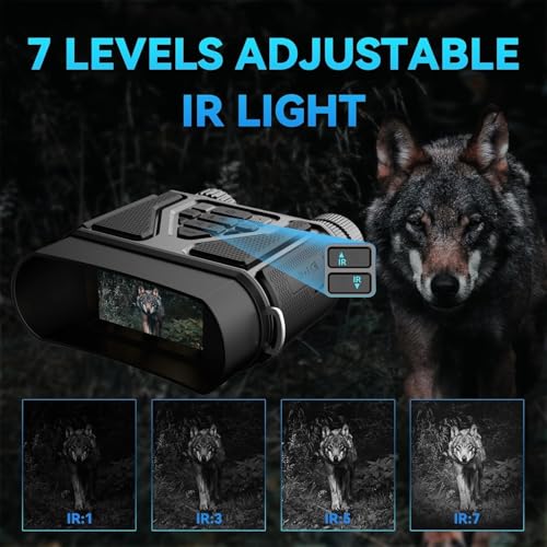 Night Vision Goggles with 32GB for Total Darkness,Digital Infrared Night Vision Binoculars with 3'' HD Screen for Observing and Recording Birthday Gifts for Men. Black