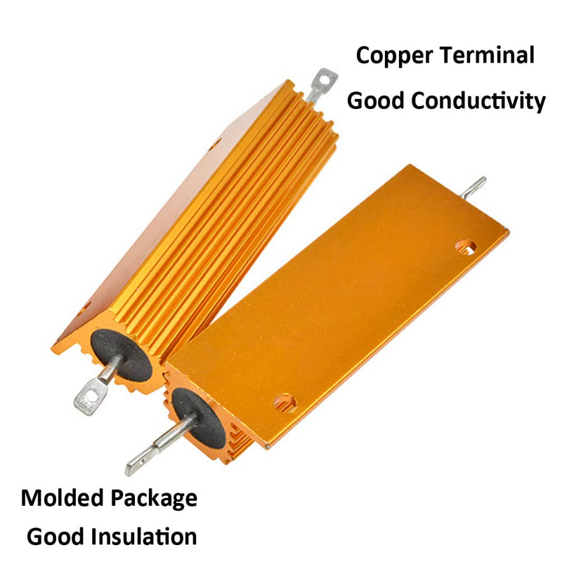 ETOPARS 3 Pcs 100W 3 Ohm 5% Aluminium Casing Wirewound Resistor Load Resistors Tap Resistor Chassis Mounting Wirewound Golden Housing Resistor 3 Ohm 100W gold 100w