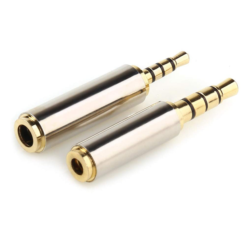 LEOU 3.5mm Male to 2.5mm Female and 2.5mm Male to 3.5mm Female Audio Headphone Adapter Headset Converter 3 Ring Gold Plated Jack Plug Stereo -2PCS