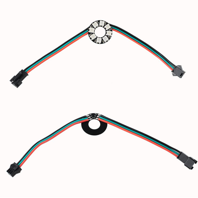 8 Bits WS2812 RGB LED Ring with SM2.54-3P Wire, DC5V WS2812B 5050 Full Color LED with Integrated Drivers Individually Addressable for Arduino Raspberry Pi ESP8266 Nodemcu (Pack of 2pcs)