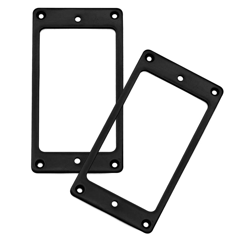 2PCS Metal Iron Flat Humbucker Pickup Ring for Electric Guitar Replacement (Black) Black