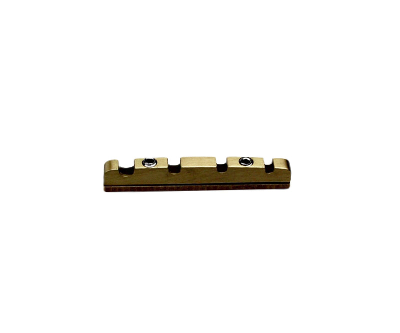 Guyker 4 String Bass Guitar Nut, Adjustable Height Bell Brass Nut Length 38mm Split Regulation Replacement Parts for Jazz Bass, Nut-4BX