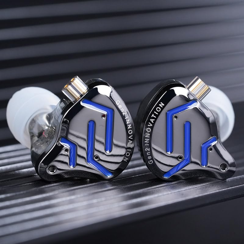 KZ ZSN PRO 2 HiFi IEM Earbud, Dynamic Driver and Balanced Armature Hybrid in-Ear Headphone,KZ Heavy Bass Music Wired Earphone (Glare Blue, Without mic)