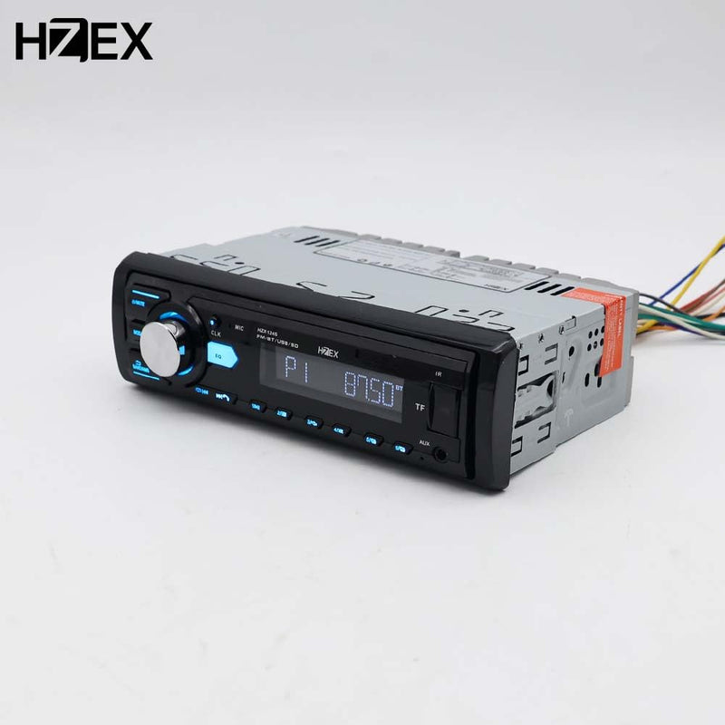 HZEX Car Stereo with Bluetooth and Subwoofer Outputs, Single Din Car Radio, Digital Media Audio Receiver Head-Unit, Fast Charging USB Ports and AM-FM Tuner, 1-Din Multimedia Player Estereo