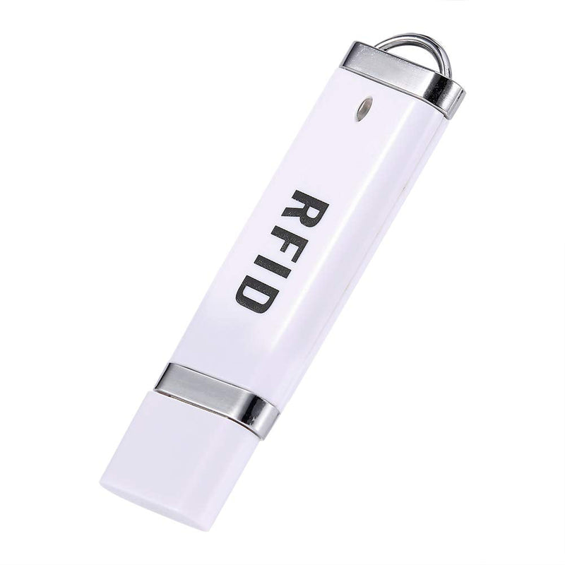 Zer one 125KHz Portable RFID Reader, U Disk Shape ID Card Reader Non-Contact USB Interface Reader Plug&Play for Win XP/Win10/Liunx/Vista/Android-White